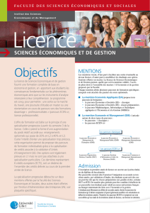 Licence De ScienceS ÉcOnOMiQUeS eT De GeSTiOn