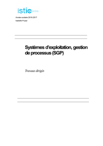 Systèmes d`exploitation, gestion de processus (SGP)