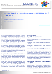 Retour d`expérience sur le partenariat URPS PACA IDE / Arlin PACA