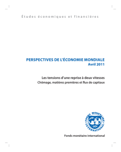 Perspectives de l`économie mondiale, avril 2011