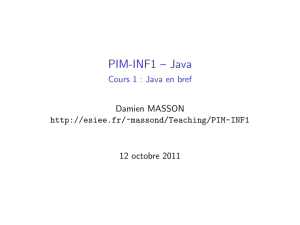 PIM-INF1 – Java - Cours 1 : Java en bref