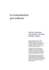 La transmission par solitons Patrick Vandamme Jean