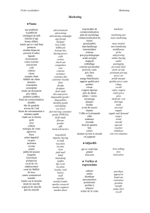Marketing Noms Adjectifs Verbes et expressions