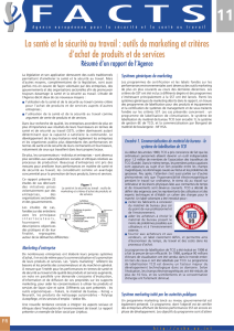 La santé et la sécurité au travail : outils de marketing et - EU-OSHA