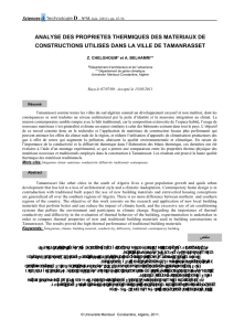 ANALYSE DES PROPRIETES THERMIQUES DES MATERIAUX DE