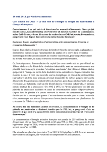 Le vrai rôle de l`énergie va obliger les économistes à