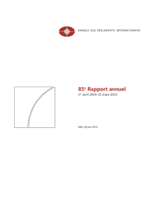 85e Rapport annuel de la BRI - Juin 2015