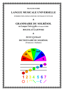 LANGUE MUSICALE UNIVERSELLE GRAMMAIRE DU SOLRÉSOL