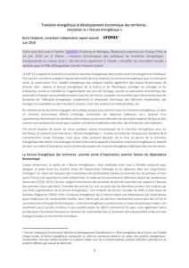 Transition énergétique et développement économique des territoires