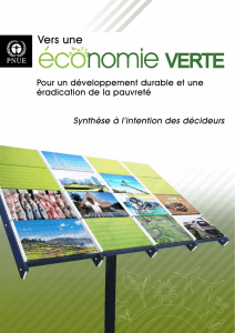 Vers une économie verte : Pour un développement durable et une