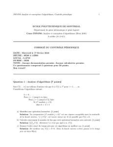 Question 1 : Analyse d`algorithme [7 points]