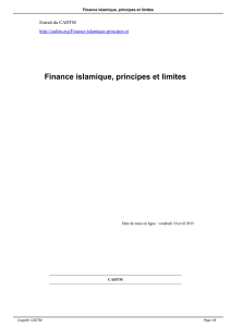 Finance islamique, principes et limites