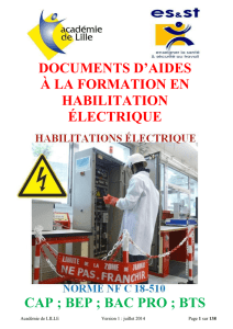 Documents d`aides à la formation en habilitation électrique