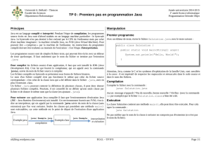 TP 0 : Premiers pas en programmation Java