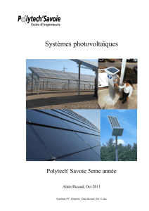 Systèmes photovoltaïques