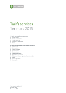 Tarifs services 1er mars 2015