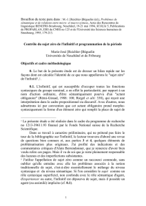 Contrôle du sujet zéro de l`infinitif et programmation de la période