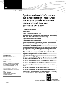 Système national d`information sur la réadaptation : ressources sur