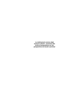 Le médicament comme objet social et culturel : recension des écrits