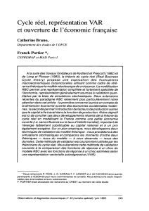 Cycle r&eacute;el, repr&eacute;sentation VAR et ouverture de l`&eacute;conomie