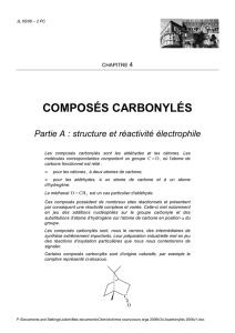 Composés carbonylés (A) : structure et réactivité électrophile