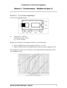 Compléments d`électricité appliquée Séance 2 : Transformateur