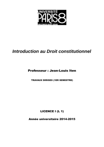 Introduction au Droit constitutionnel - UFR droit