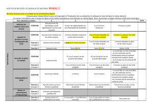 AIDE POUR RELEVER LES NIVEAUX DE MAITRISE NIVEAU 2