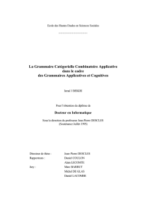 La Grammaire Catégorielle Combinatoire Applicative dans