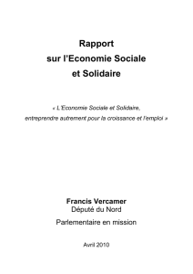 Rapport sur l`Economie Sociale et Solidaire