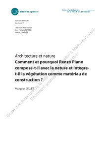 Architecture et nature Comment et pourquoi Renzo Piano compose