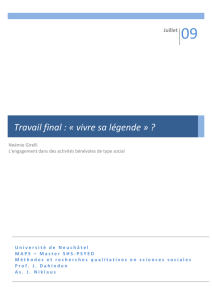 Travail final : « vivre sa légende » ?