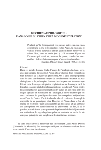 du chien au philosophe : l`analogie du chien chez diogène et platon