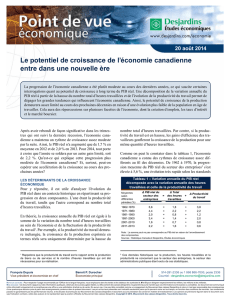 Le potentiel de croissance de l`économie canadienne