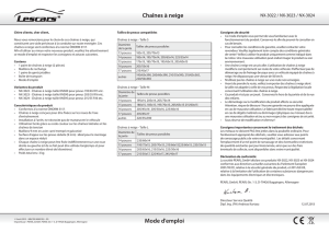 Chaînes à neige Mode d`emploi