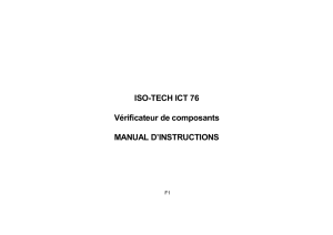ISO-TECH ICT 76 Vérificateur de composants MANUAL D