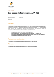 Les bases du Framework JAVA JEE