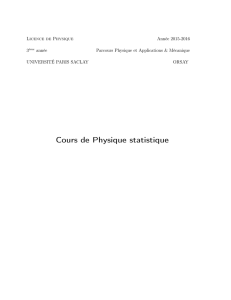Cours de Physique statistique