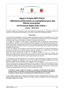 Appel à Projets BPFI-PACA « Bâtiments performants ou