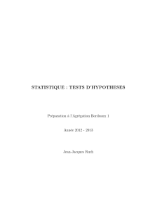 statistique : tests d`hypotheses - Institut de Mathématiques de