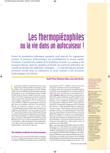 Les thermopiézophiles ou la vie dans un autocuiseur