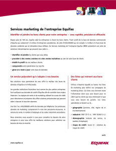 Services marketing de l`entreprise Equifax