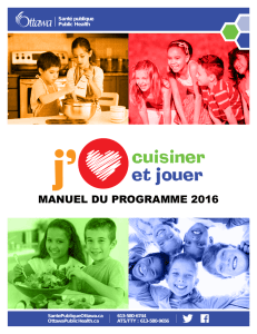 J`aime cuisiner et jouer Manuel du programme 2016