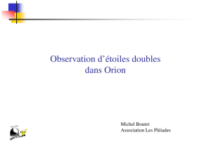 Observation d`étoiles doubles dans Orion