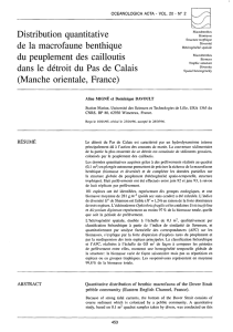 Distribution quantitative de la macrofaune benthique du