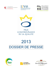 Remise du Prix Luxembourgeois de la Qualité: Dossier de presse
