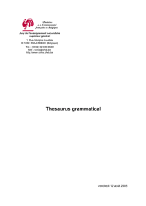 thesaurus grammatical - Roma : la base de données de textes latins