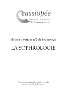 Cours S2 - La sophrologie