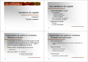 Les variations du capital