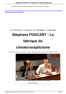Stéphane FOUCART - La fabrique du climato-scepticisme